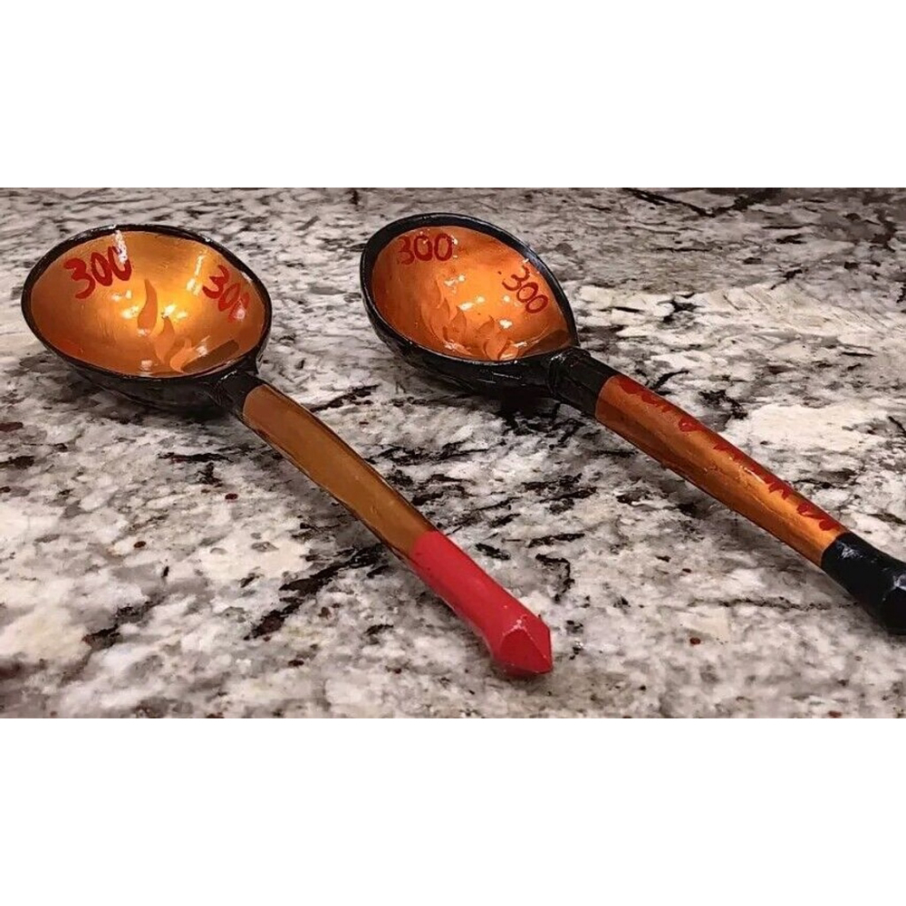 2PC Khokhloma Dinner Spoon Russian Hohloma Ложка Хохлома Euro Russia DI 300